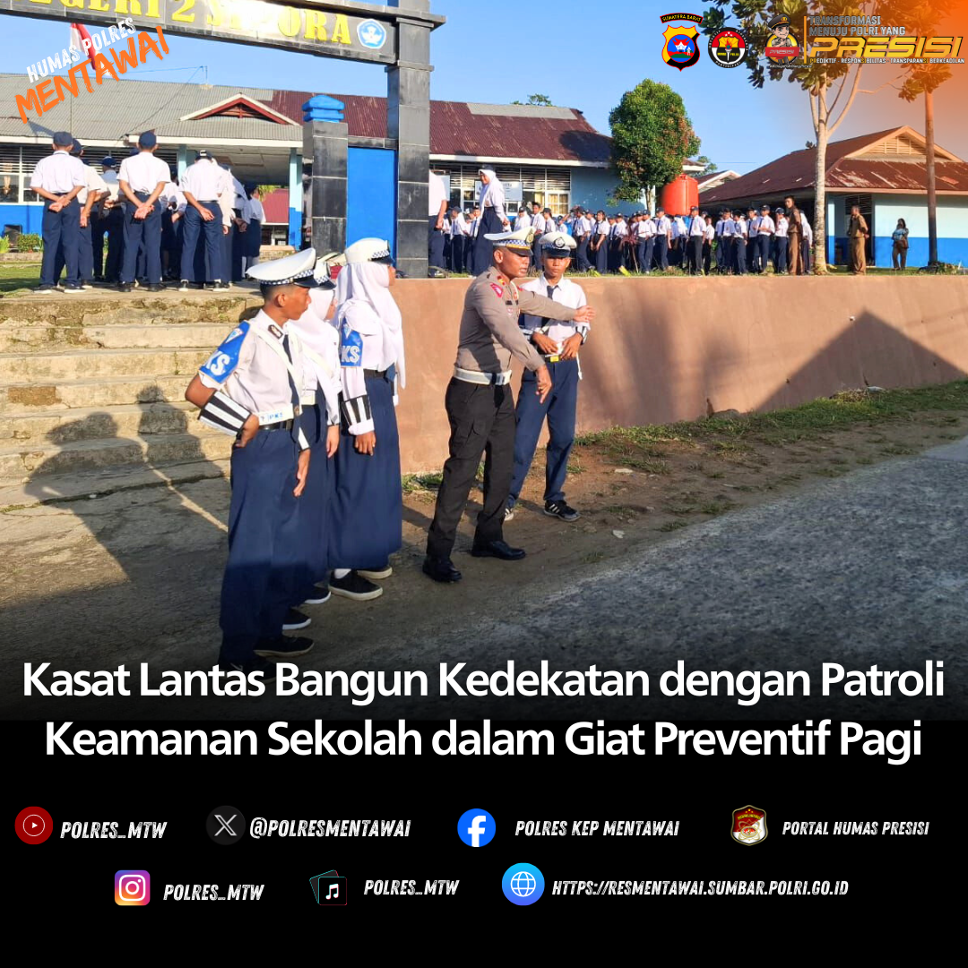 Kasat Lantas Bangun Kedekatan dengan Patroli Keamanan Sekolah dalam Giat Preventif Pagi