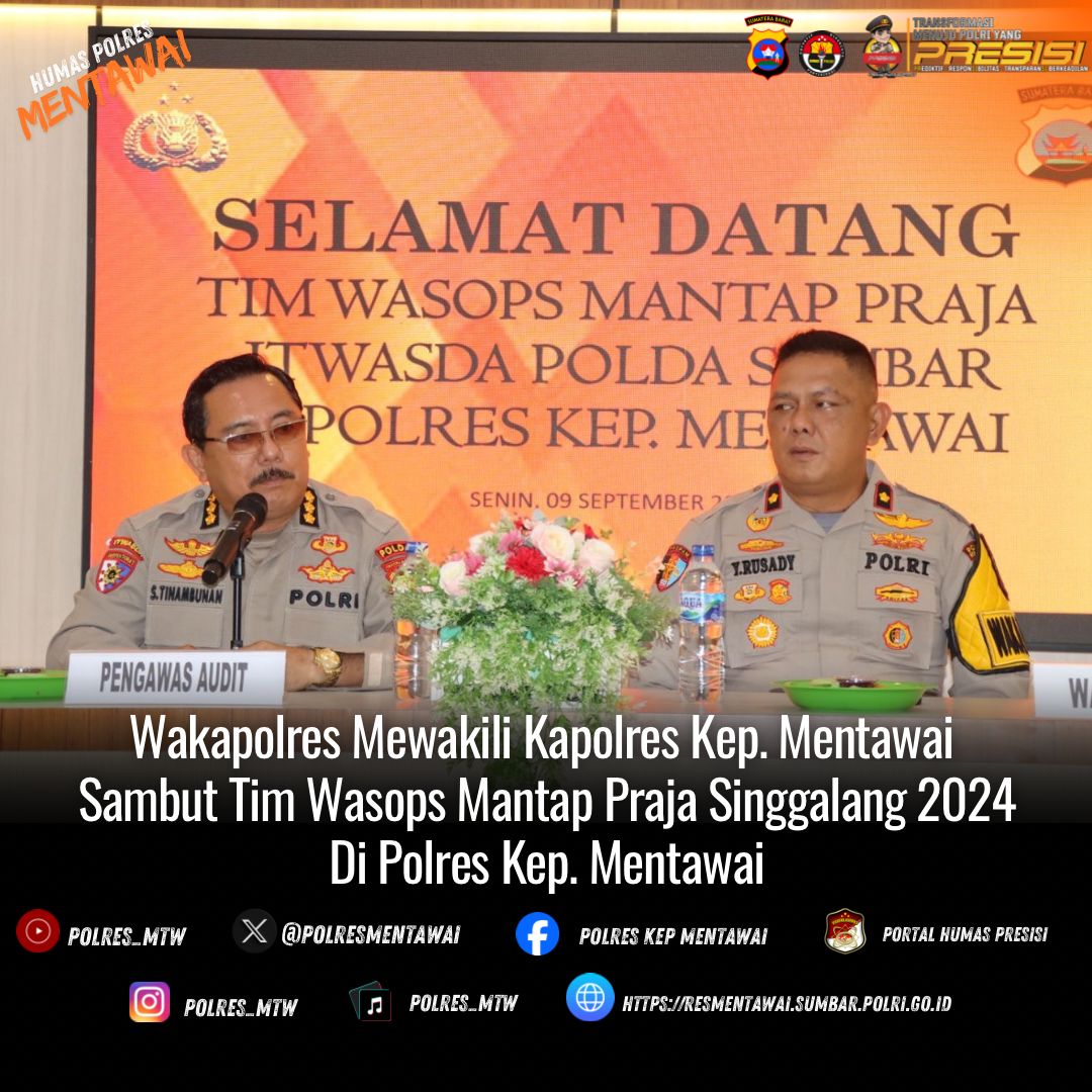 Wakapolres Kepulauan Mentawai Sambut Kedatangan Tim Wasops Mantap Praja Singgalang di Polres Kepulauan Mentawai