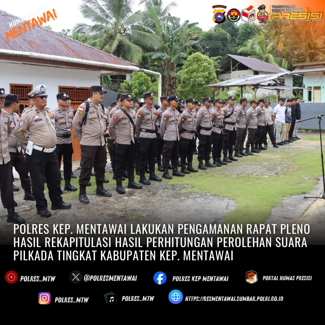 Polres Kepulauan Mentawai Amankan Rapat Pleno Pilkada 2024 dengan Ketat