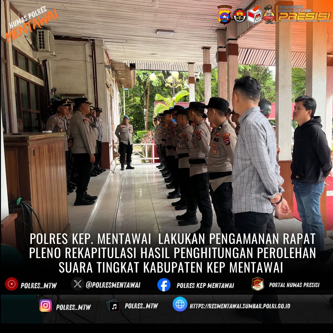 Polres Kepulauan Mentawai Amankan Rapat Pleno Rekapitulasi Hasil Pilkada 2024 dengan Lancar dan Kondusif