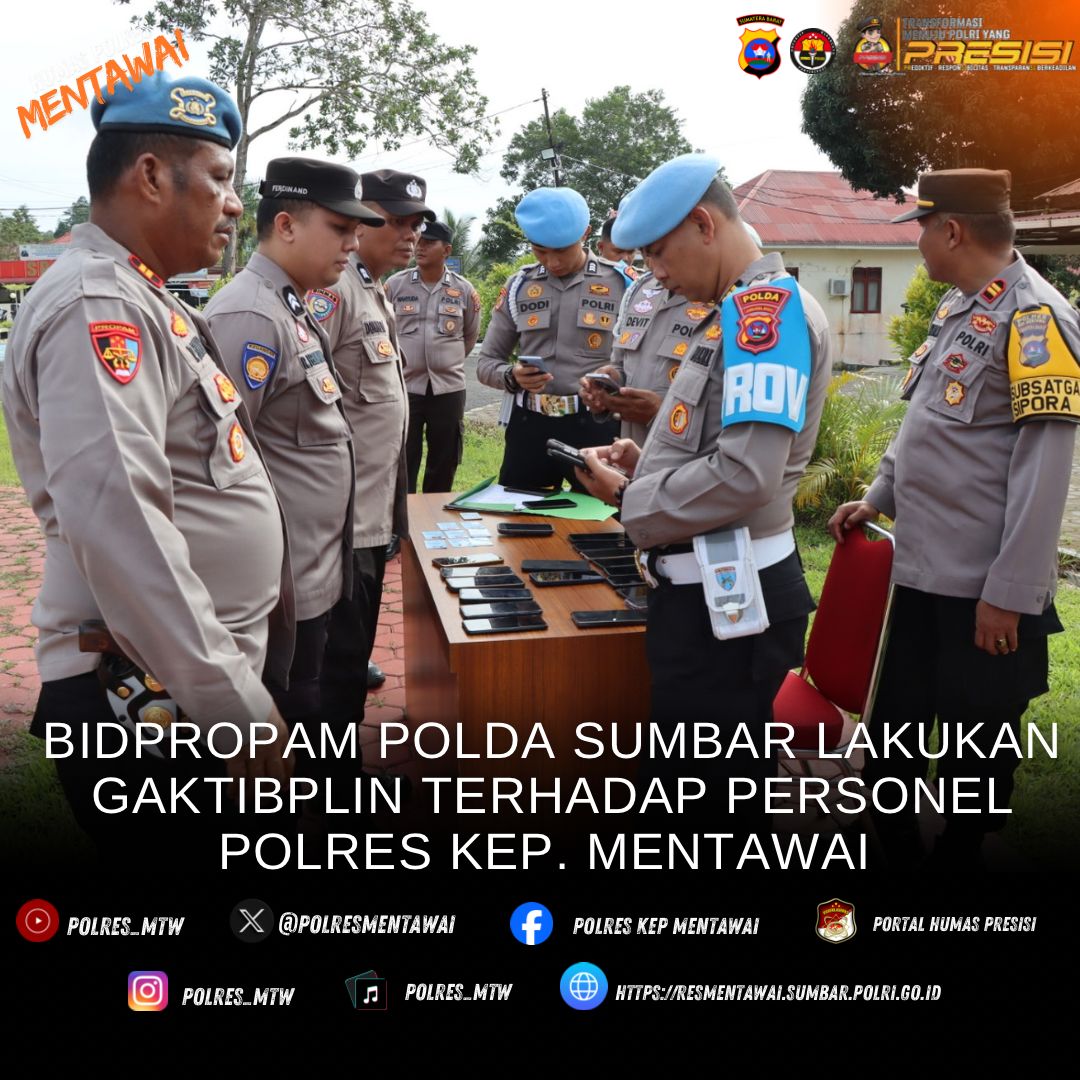 Kapolres Mentawai: Gaktibplin Penting untuk Jaga Kedisiplinan dan Profesionalisme Anggota Polri
