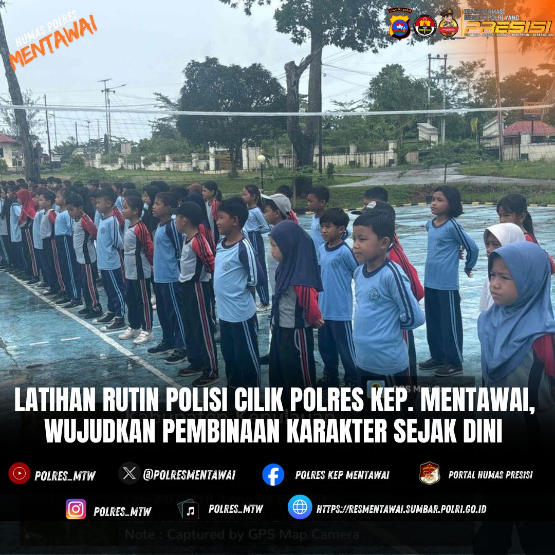 Pocil Polres Kep. Mentawai Gelar Latihan Rutin, Bentuk Karakter Disiplin