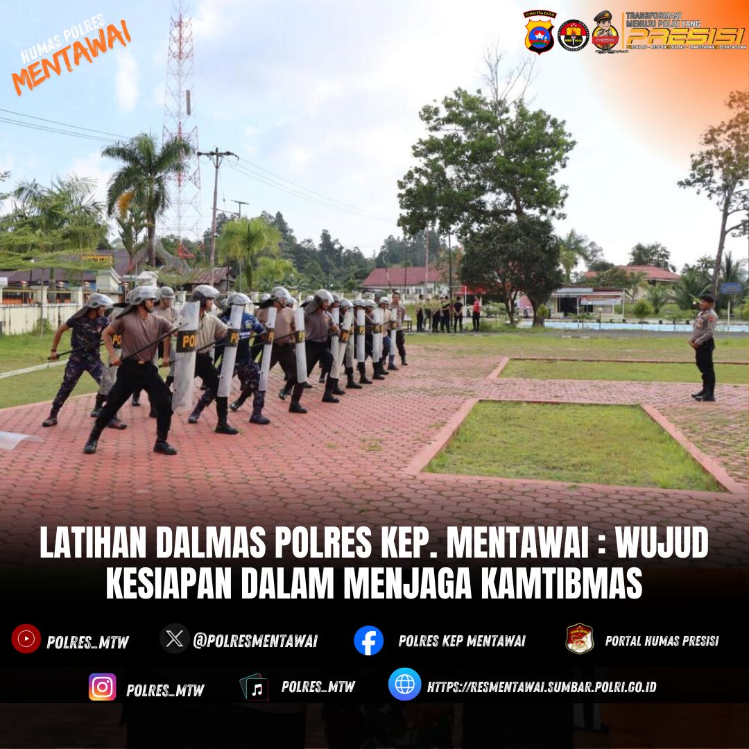 Polres Kep. Mentawai Gelar Latihan Dalmas untuk Tingkatkan Kesiapsiagaan Personel