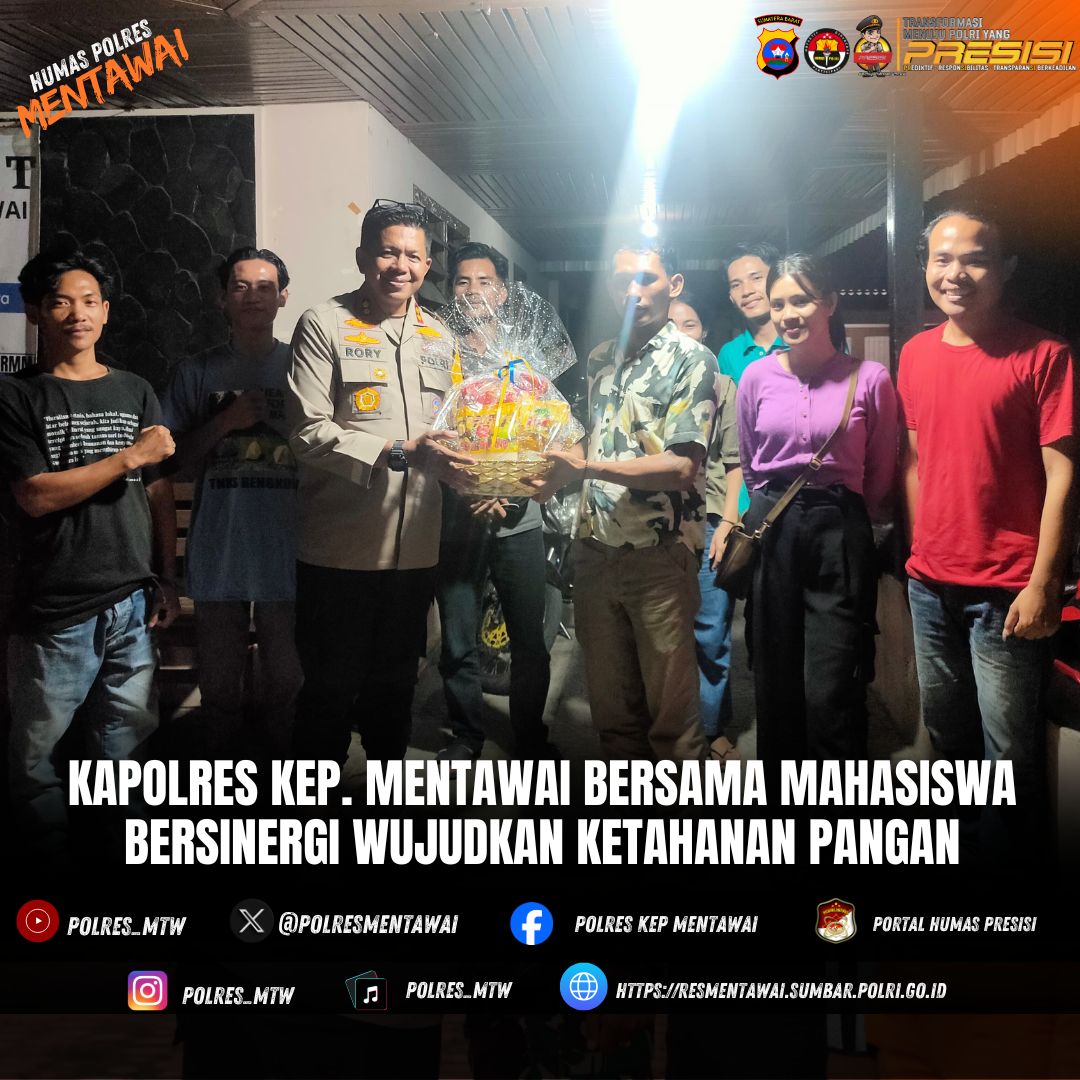 Kapolres Kepulauan Mentawai dan Forum Mahasiswa Mentawai (FORMMA) Diskusikan Strategi Ketahanan Pangan di Mentawai