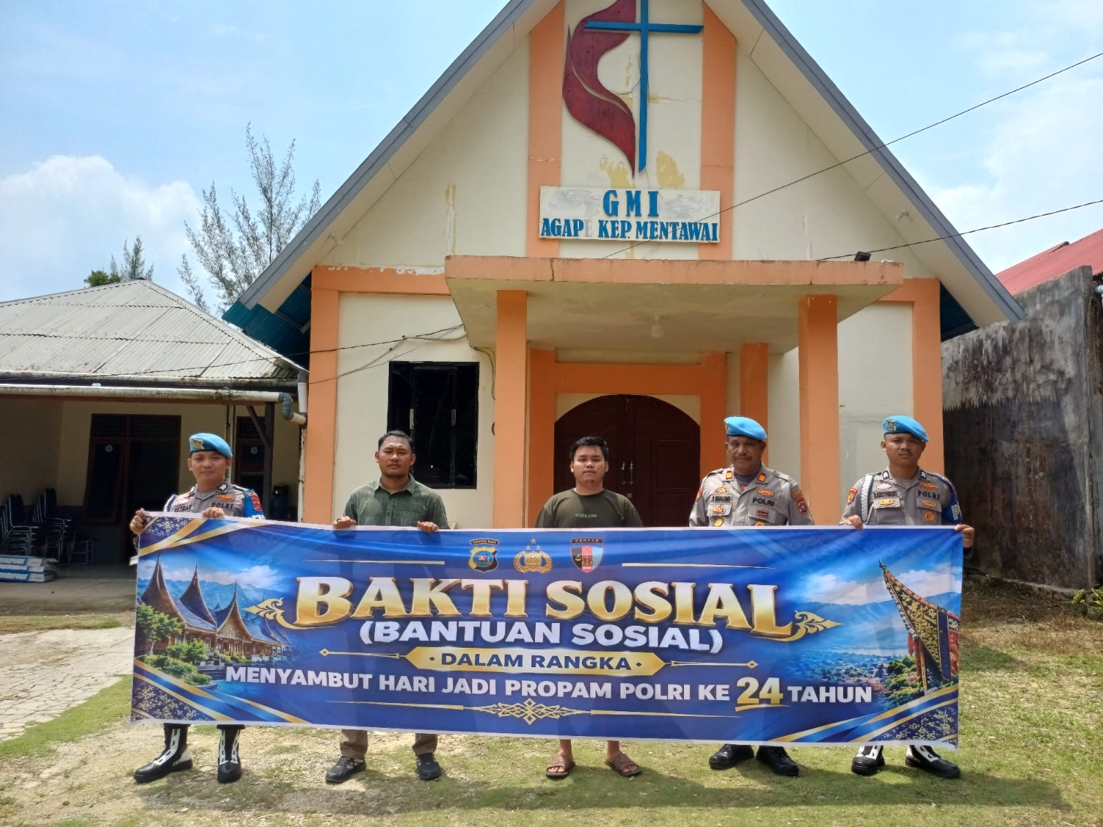 Propam Polres Kepulauan Mentawai Gelar Bakti Sosial dan Bantuan Sosial Sambut Hari Jadi Propam Polri ke-24